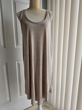 Leith Beige Heather Scoop Neck Tank Dress
